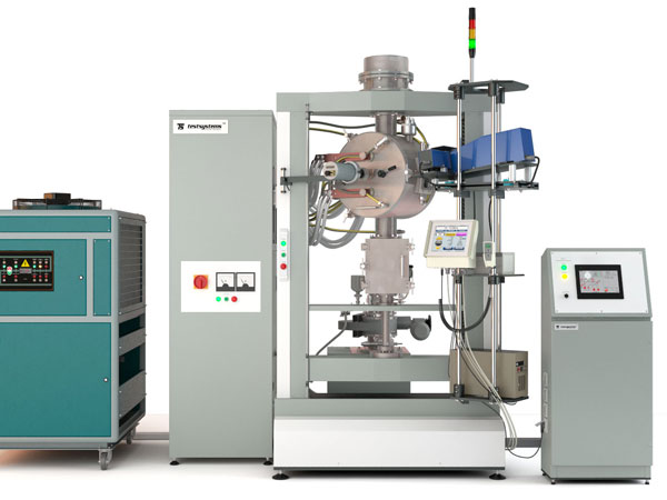 Модель с увеличенным рабочим пространством до 100 кН. Используется в установке для испытания материалов на длительную прочность и ползучесть в вакууме при повышенных температурах.